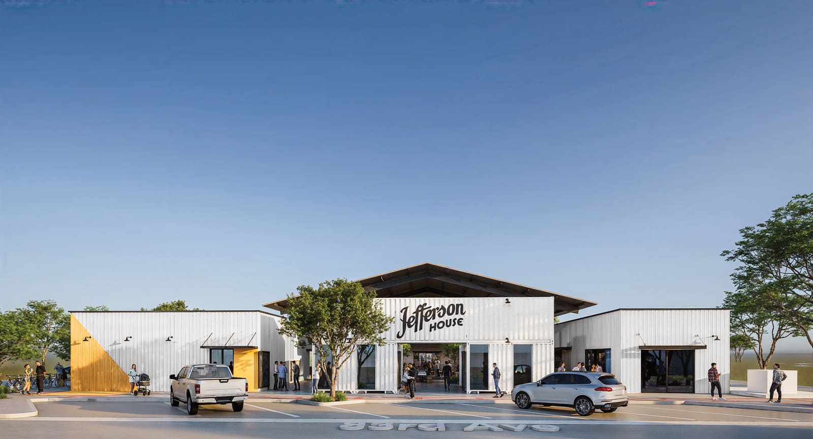 Jefferson House — white gabled courtyard venue on 83rd Avenue in Downtown Peoria, Arizona